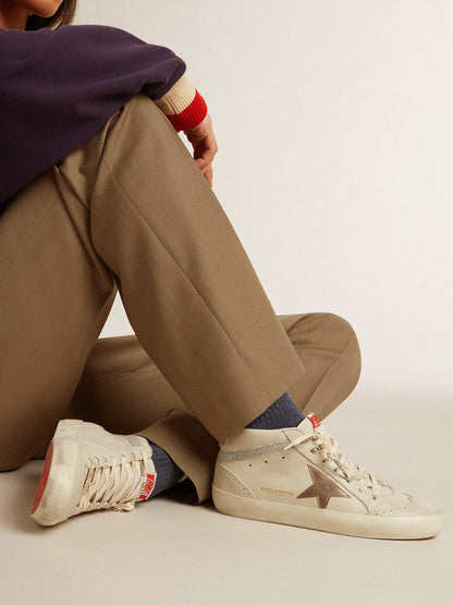 Golden Goose Womens Mid Star Ltd With Bronze Leather Star And Swarovski Crystal Flash Womens