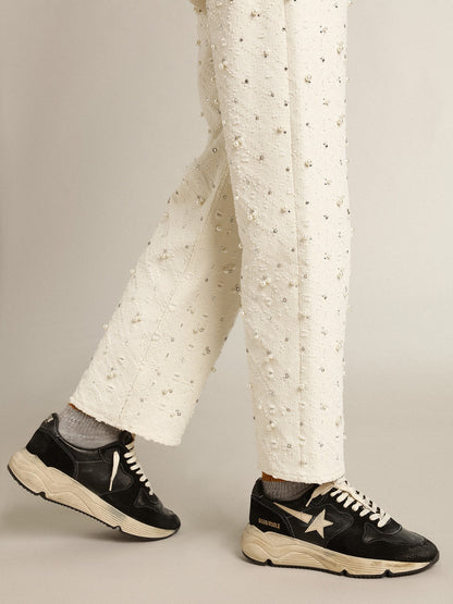 Golden Goose Womens Running Sole In Black Nappa And Suede Womens