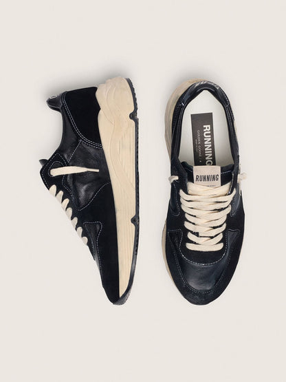 Golden Goose Womens Running Sole In Black Nappa And Suede Womens