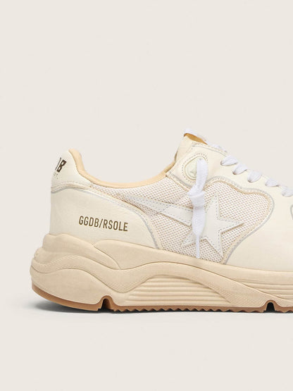 Golden Goose Womens Running Sole In Mesh And White Nappa Womens