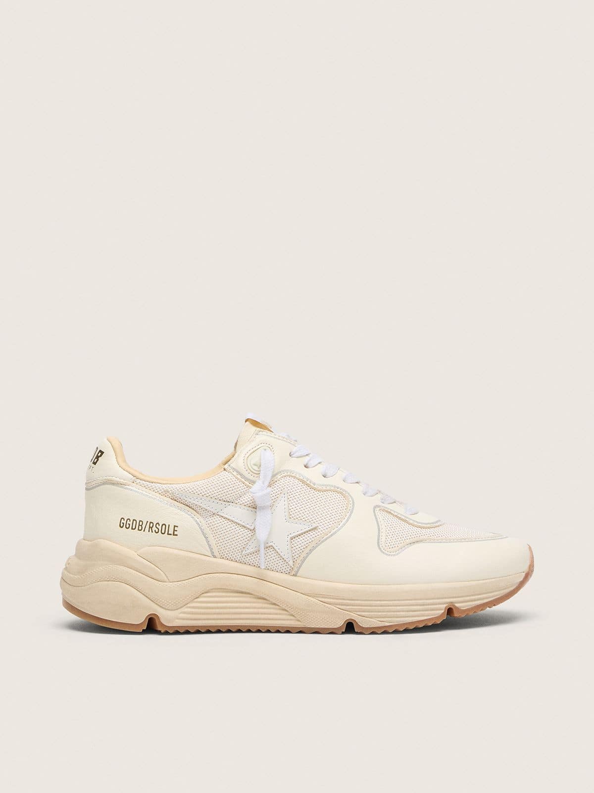 Golden Goose Womens Running Sole In Mesh And White Nappa Womens