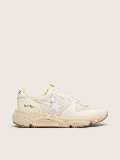 Golden Goose Womens Running Sole In Mesh And White Nappa Womens
