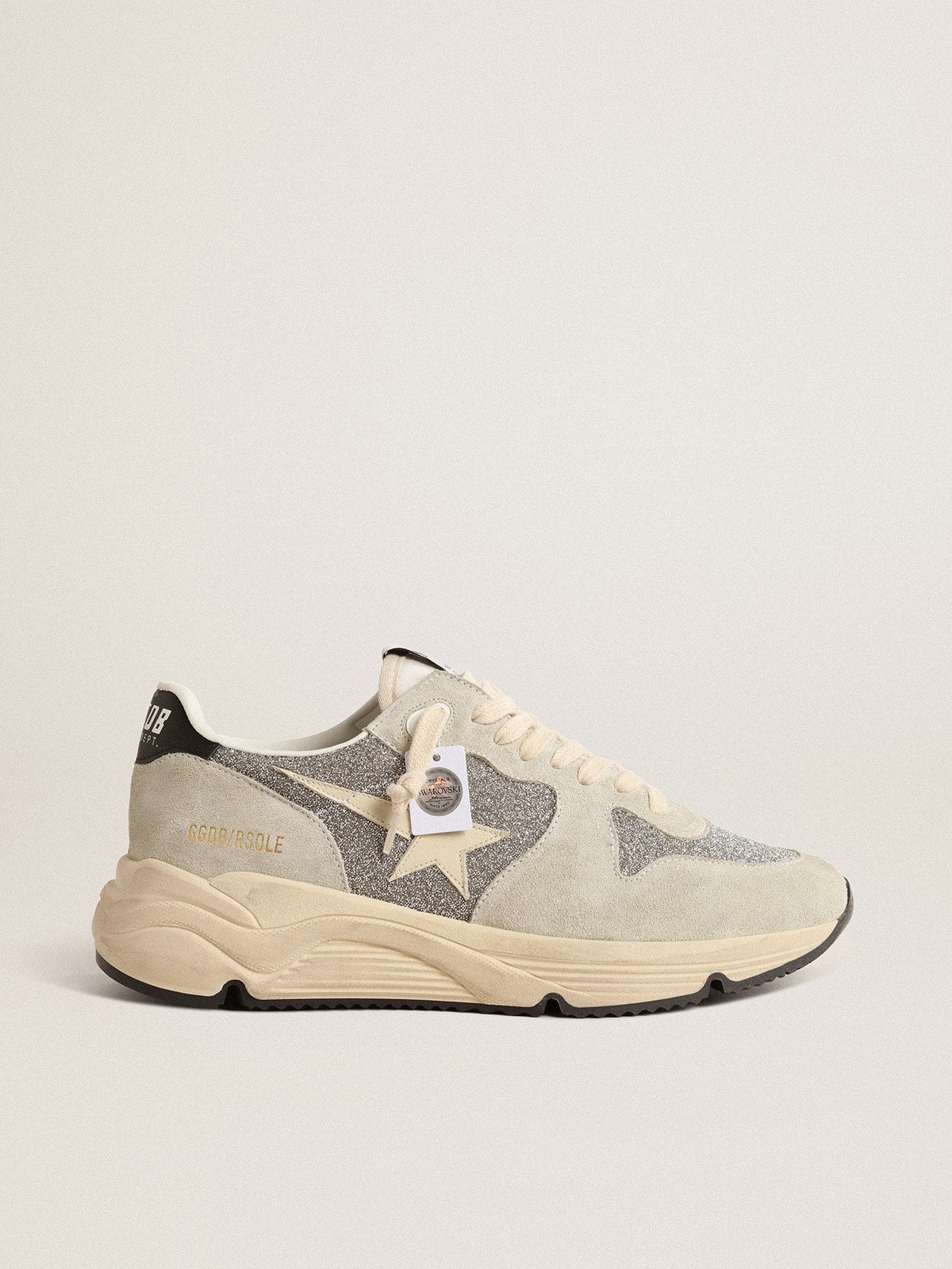 Golden Goose Womens Running Sole Embellished With Swarovski Crystals And Ivory Star Womens
