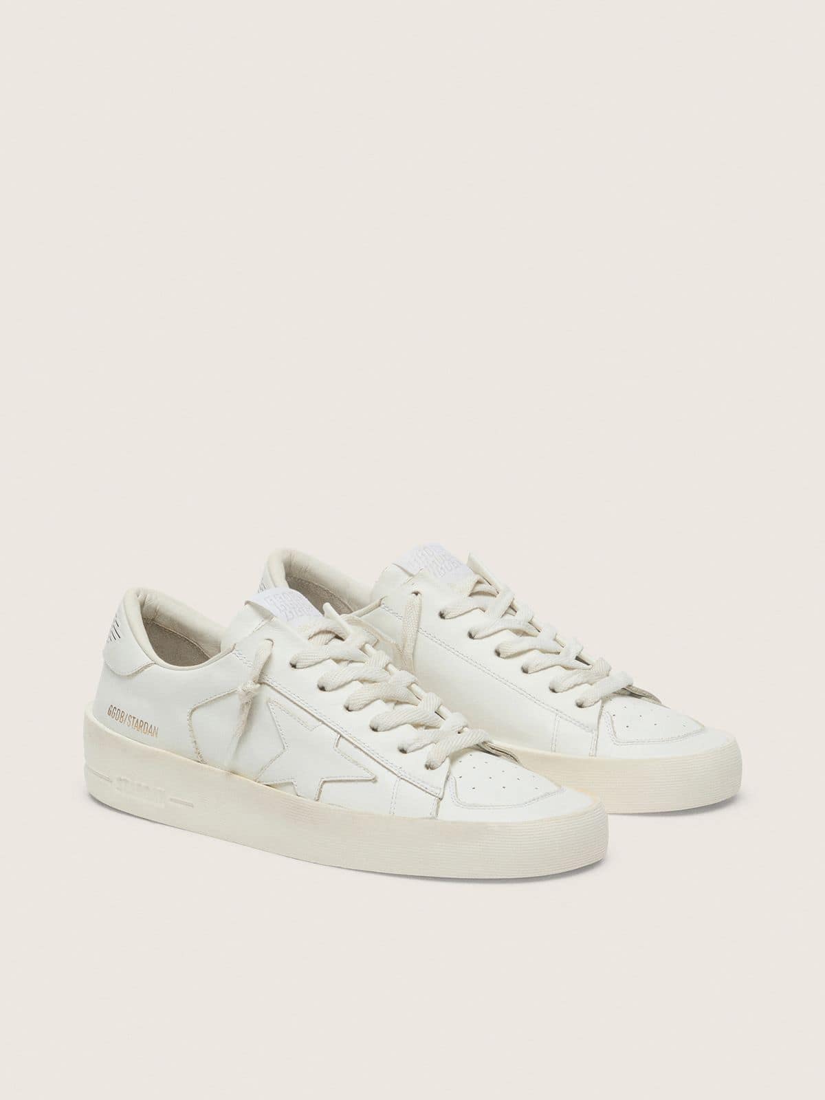 Golden Goose Womens Stardan In Total White Leather Womens