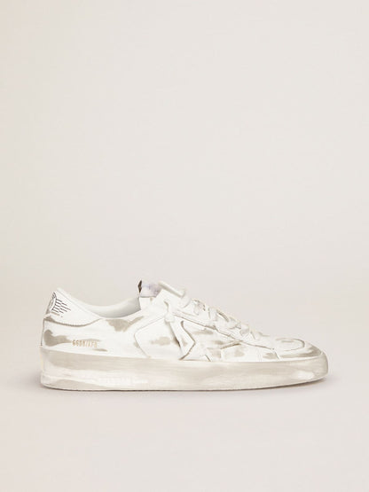 Golden Goose Stardan Sneakers In White Leather With Lived-In Treatment Womens