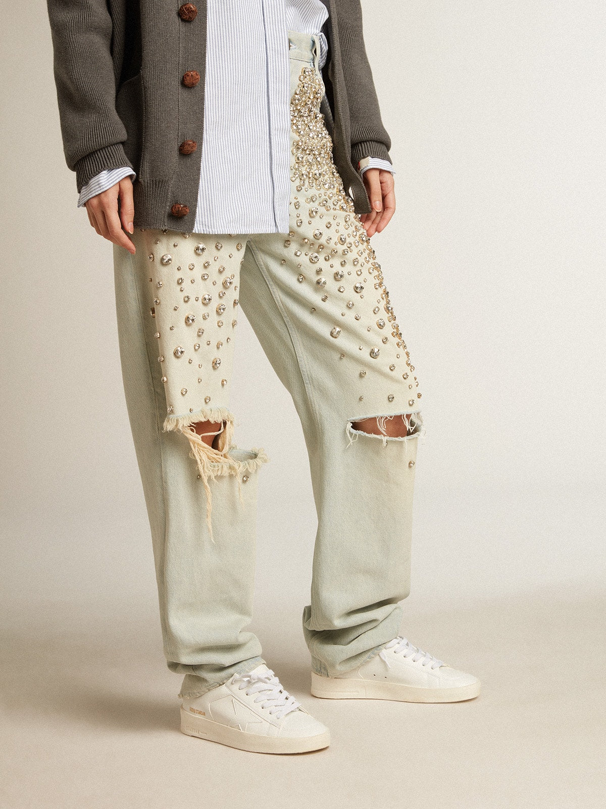 Golden Goose Womens Bio-Based Stardan With White Star And Heel Tab Womens