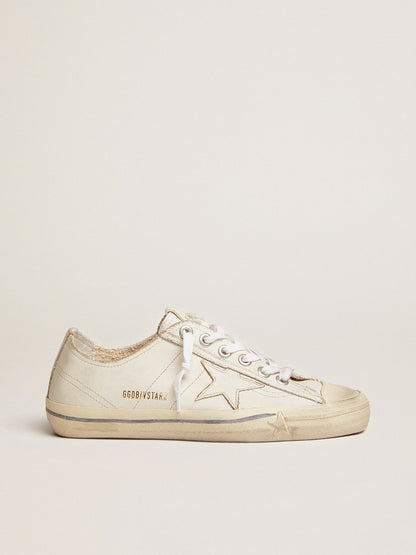 Golden Goose Womens V-Star In Vintage Effect Leather Womens