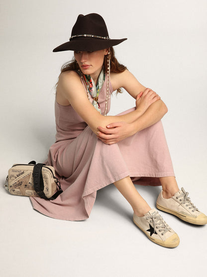Golden Goose Womens V-Star With Black Suede Star And Embroidered Lettering Womens