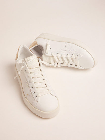 Golden Goose Womens Purestar Sneakers With Gold-Coloured Heel Tab Womens
