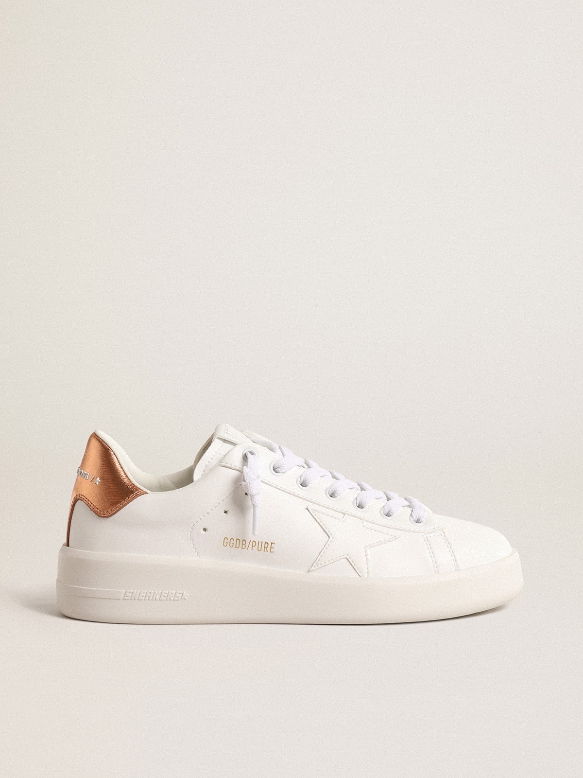 Golden Goose Womens Bio-Based Purestar With Bronze Metallic Leather Heel Tab Womens
