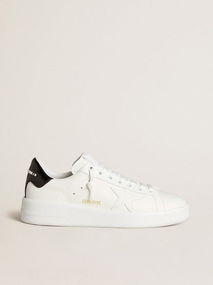 Golden Goose Womens Purestar With Leather Star And Black Patent Leather Heel Tab Womens