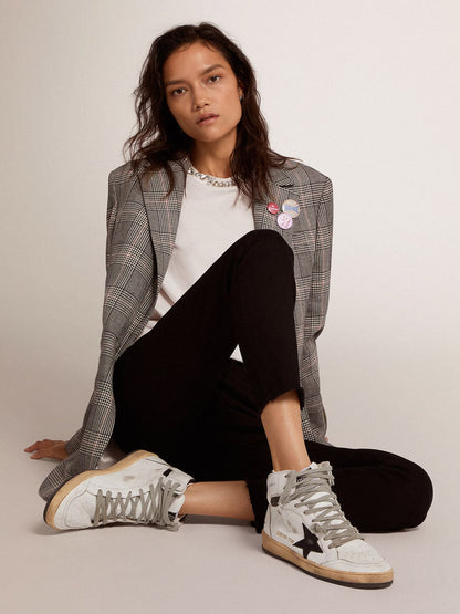 Golden Goose Womens Sky-Star With Signature On The Ankle And Black Inserts Womens