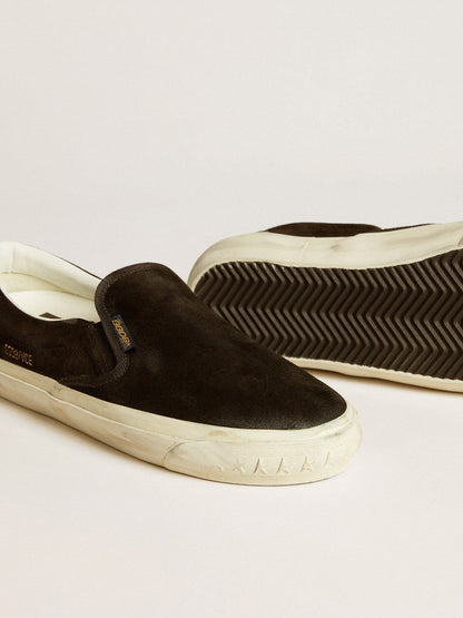 Golden Goose Womens Vce Penstar In Black Suede With Black Leather Heel Tab Womens