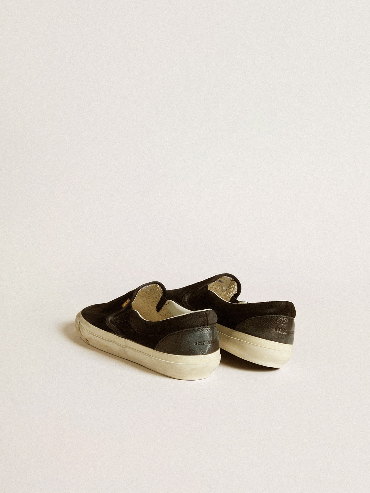 Golden Goose Womens Vce Penstar In Black Suede With Black Leather Heel Tab Womens