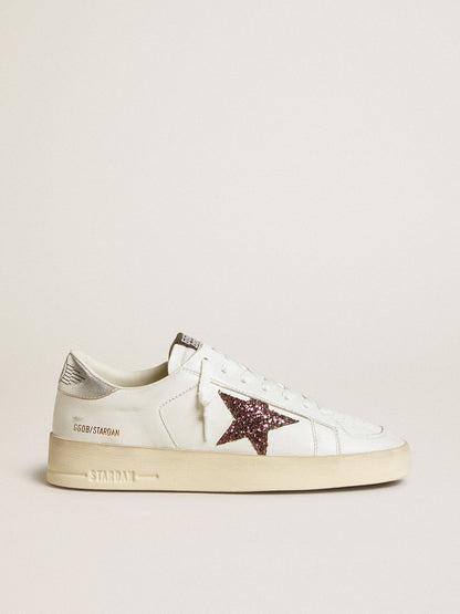 Golden Goose Womens Stardan In Nappa With Glitter Star And Metallic Leather Heel Tab Womens