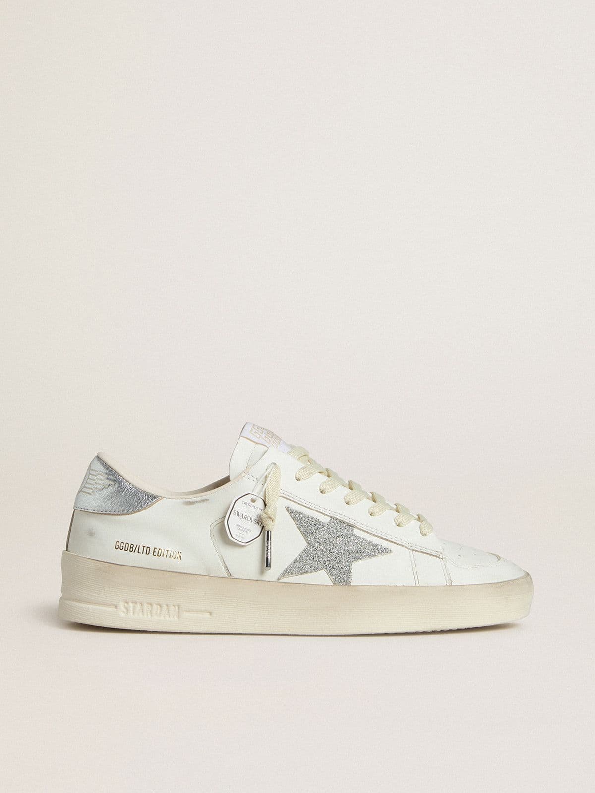 Golden Goose Womens Stardan Ltd With Swarovski Crystal Star And Metallic Leather Heel Tab Womens