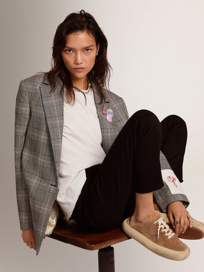 Golden Goose Womens Space-Star Sabot Shoes In Tobacco-Colored Suede With Shearling Lining Womens