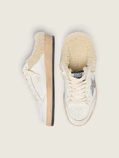 Golden Goose Ball Star Sabots With Glitter Star And Shearling Lining Womens