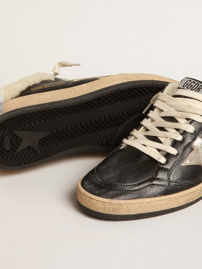 Golden Goose Ball Star Sabots In Nappa With Platinum Star And Shearling Lining Womens
