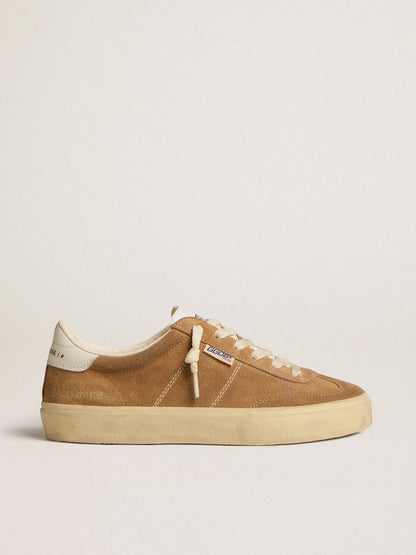Golden Goose Womens Soul Star In Camel-Colored Suede With White Leather Heel Tab And Tongue Womens