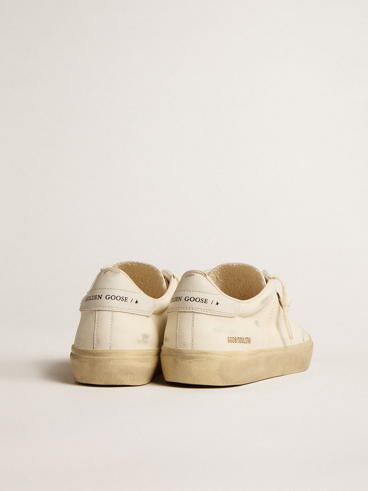 Golden Goose Womens Soul Star In White Nappa With White Leather Heel Tab Womens