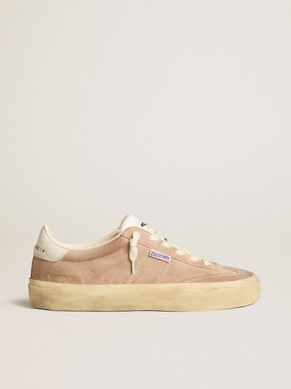 Golden Goose Womens Soul Star In Pink Suede With Milk-White Leather Heel Tab Womens