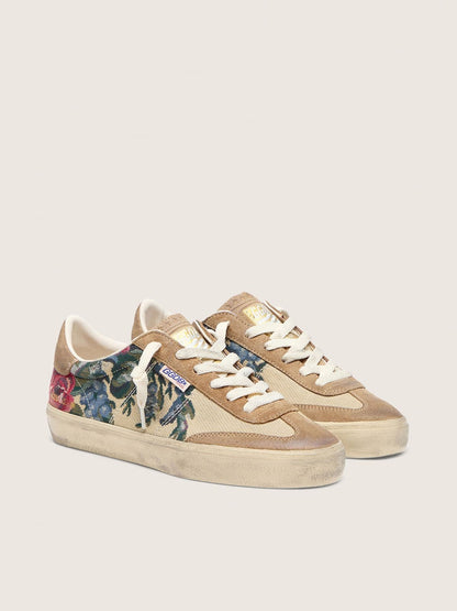 Golden Goose Womens Soul Star In Canvas And Suede With Colorful Print Womens