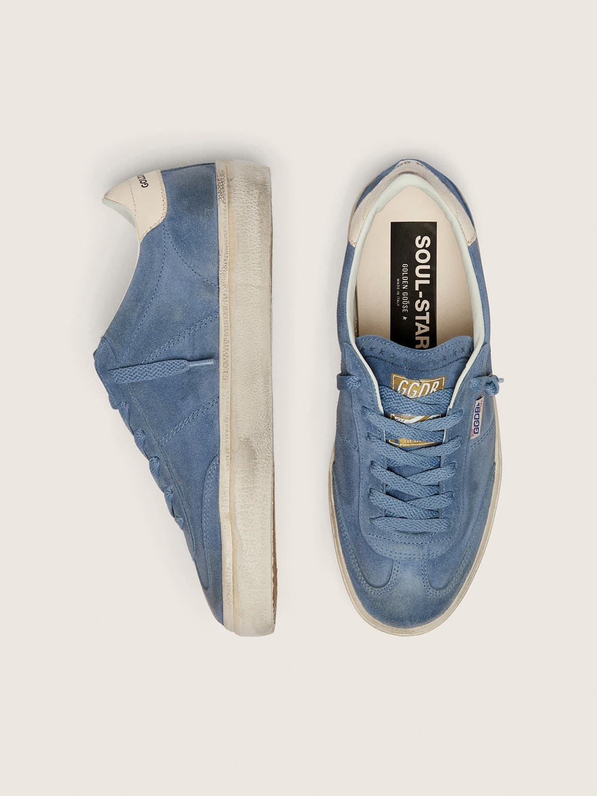 Golden Goose Womens Soul Star In Blue Suede Womens