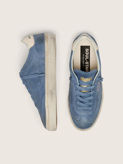 Golden Goose Womens Soul Star In Blue Suede Womens
