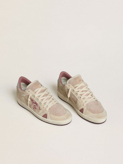 Golden Goose Womens Ball Star Ltd In Pink And Beige Suede With Pearl-Gray Leather Heel Tab Womens