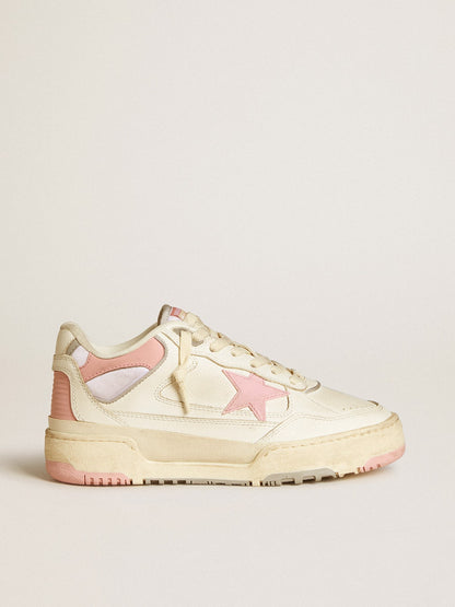 Golden Goose Womens Forty2 With Pink Star And White Leather Heel Tab Womens