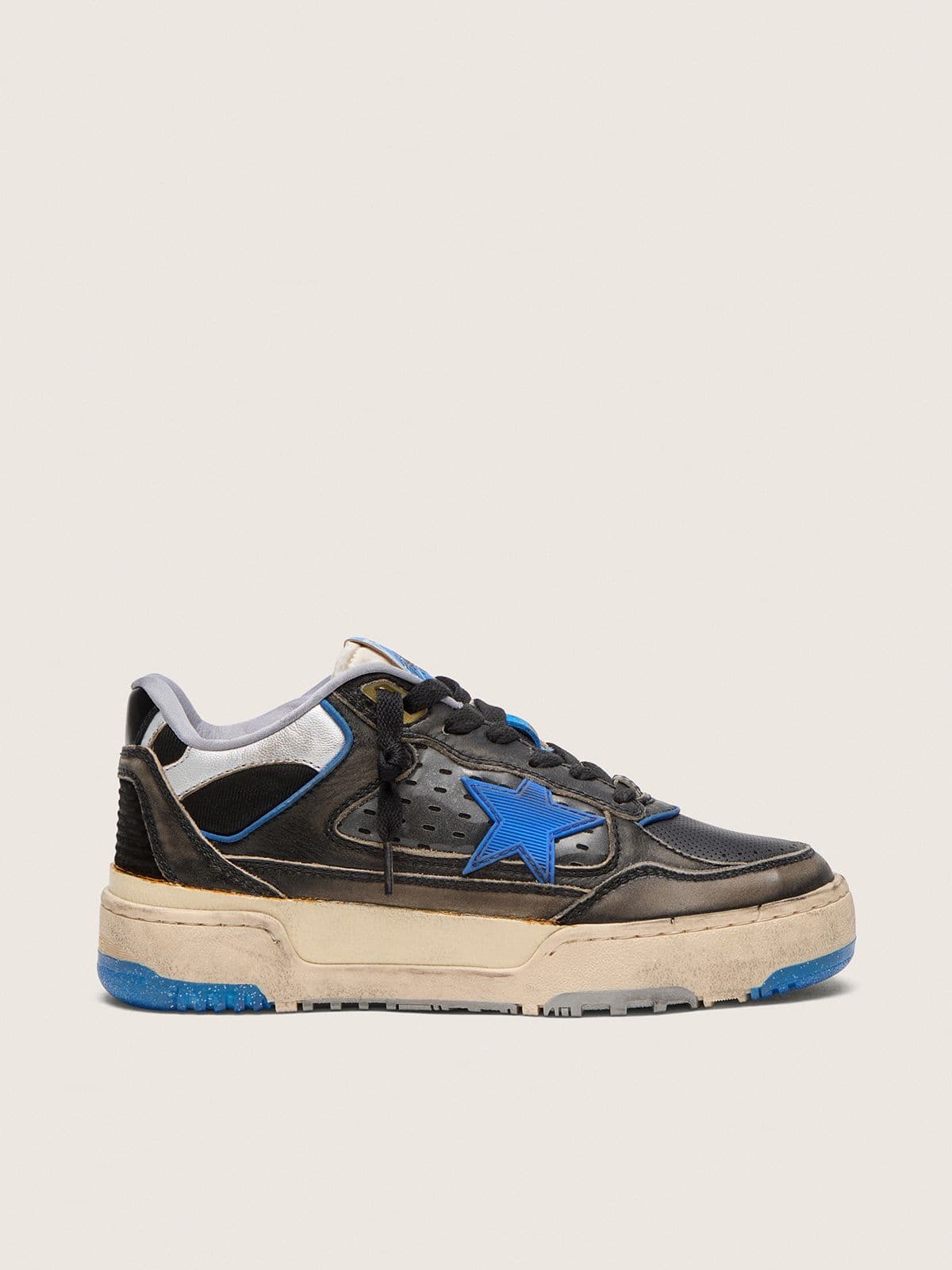 Golden Goose Womens Forty2 In Black Foam Rubber And Leather With Tpu Star And Black Leather Heel Tab Womens