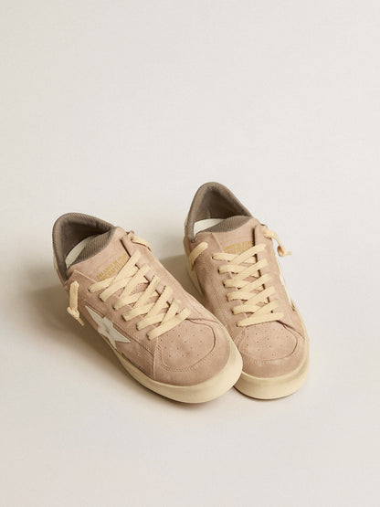 Golden Goose Womens Stardan In Old Rose Suede With White Leather Star And Heel Tab Womens