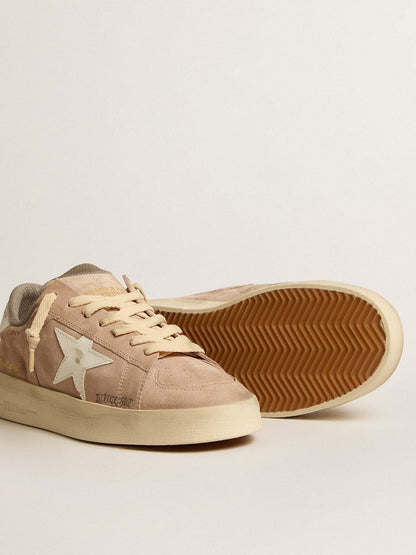 Golden Goose Womens Stardan In Old Rose Suede With White Leather Star And Heel Tab Womens