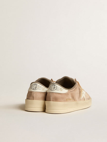 Golden Goose Womens Stardan In Old Rose Suede With White Leather Star And Heel Tab Womens
