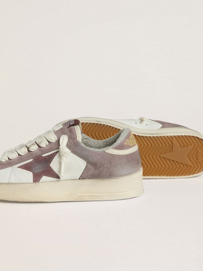 Golden Goose Womens Stardan Ltd In Nappa Leather And Suede With Mauve Suede Star And Lavender Suede Heel Tab Womens