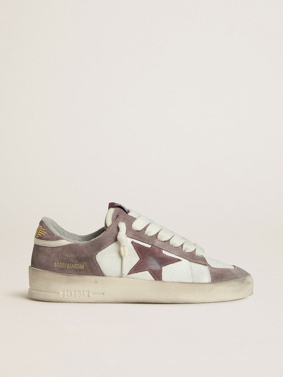 Golden Goose Womens Stardan Ltd In Nappa Leather And Suede With Mauve Suede Star And Lavender Suede Heel Tab Womens
