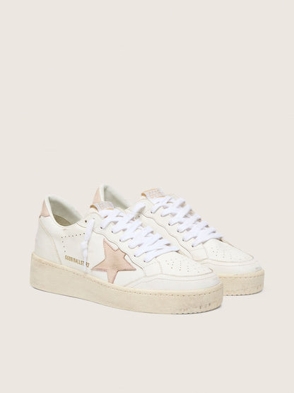 Golden Goose Womens Ball Star With Pink Nubuck Star And Heel Tab Womens