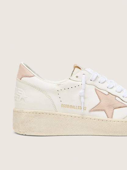 Golden Goose Womens Ball Star With Pink Nubuck Star And Heel Tab Womens
