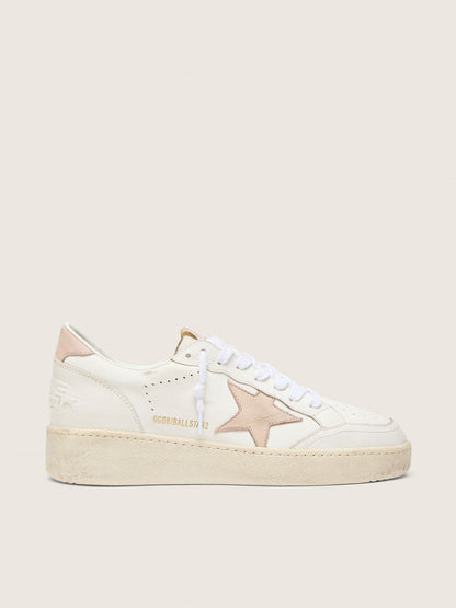 Golden Goose Womens Ball Star With Pink Nubuck Star And Heel Tab Womens