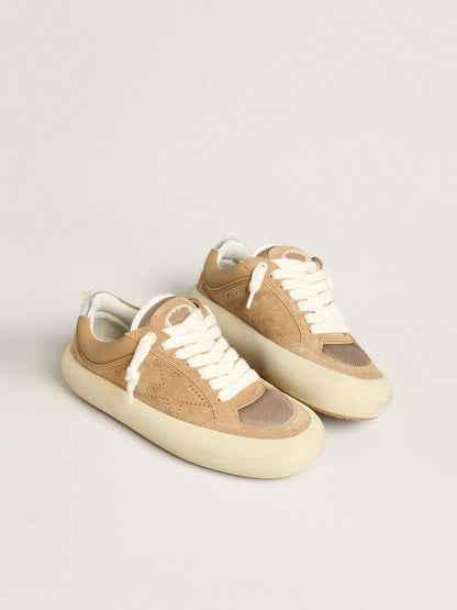 Golden Goose Womens Space-Star Cube In Tobacco Suede With Perforated Star Womens