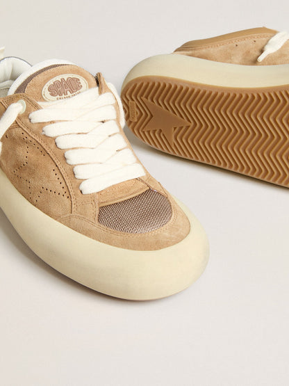 Golden Goose Womens Space-Star Cube In Tobacco Suede With Perforated Star Womens