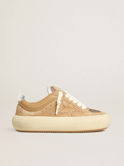 Golden Goose Womens Space-Star Cube In Tobacco Suede With Perforated Star Womens