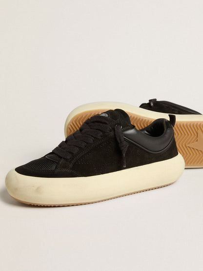 Golden Goose Womens Space-Star Cube In Black Suede With Perforated Star Womens