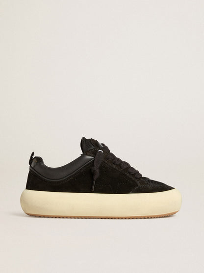 Golden Goose Womens Space-Star Cube In Black Suede With Perforated Star Womens