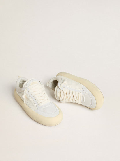 Golden Goose Womens Space-Star Cube In White Leather With Perforated Star Womens