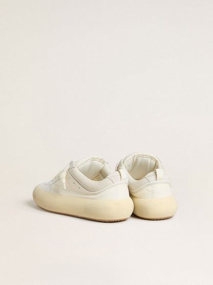 Golden Goose Womens Space-Star Cube In White Leather With Perforated Star Womens