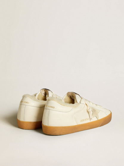 Golden Goose Super-Star In White Nappa With Suede Star And Shearling Lining Womens