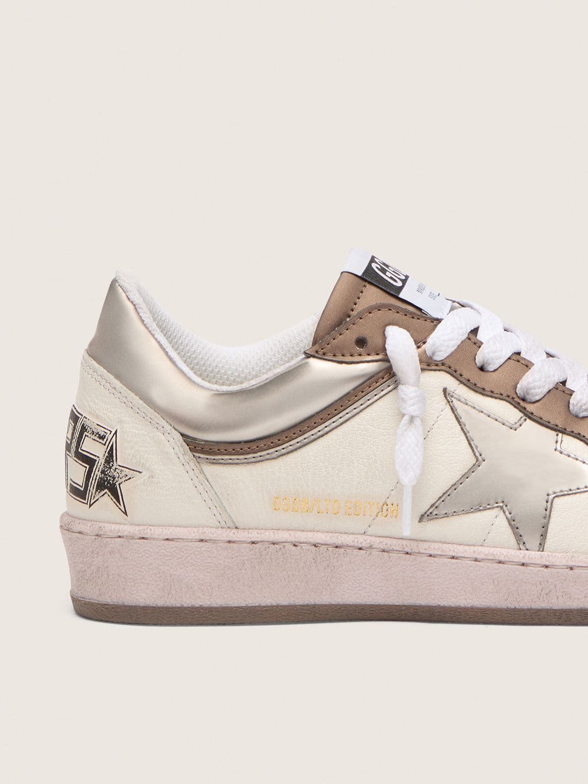 Golden Goose Womens Ball Star Ltd In Nappa Leather With Metallic Bio-Based Star And Inserts Womens