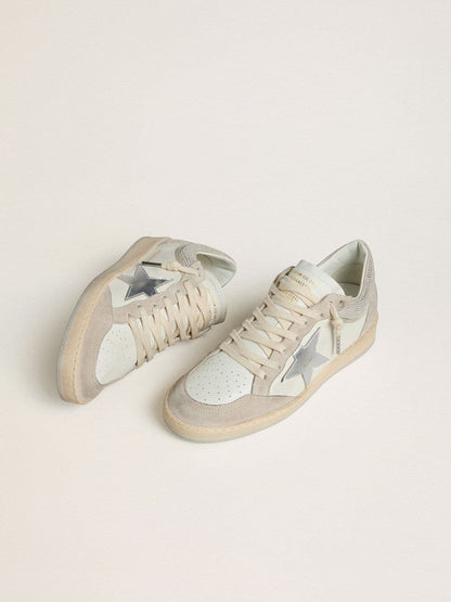 Golden Goose Womens Ball Star Ltd In Nappa Leather And Suede With Silver Leather Star And Swarovski Crystals Womens